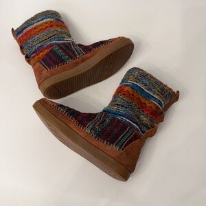 Toms Southwestern Colorful Multicolor Ankle Boots Pull On Size 5